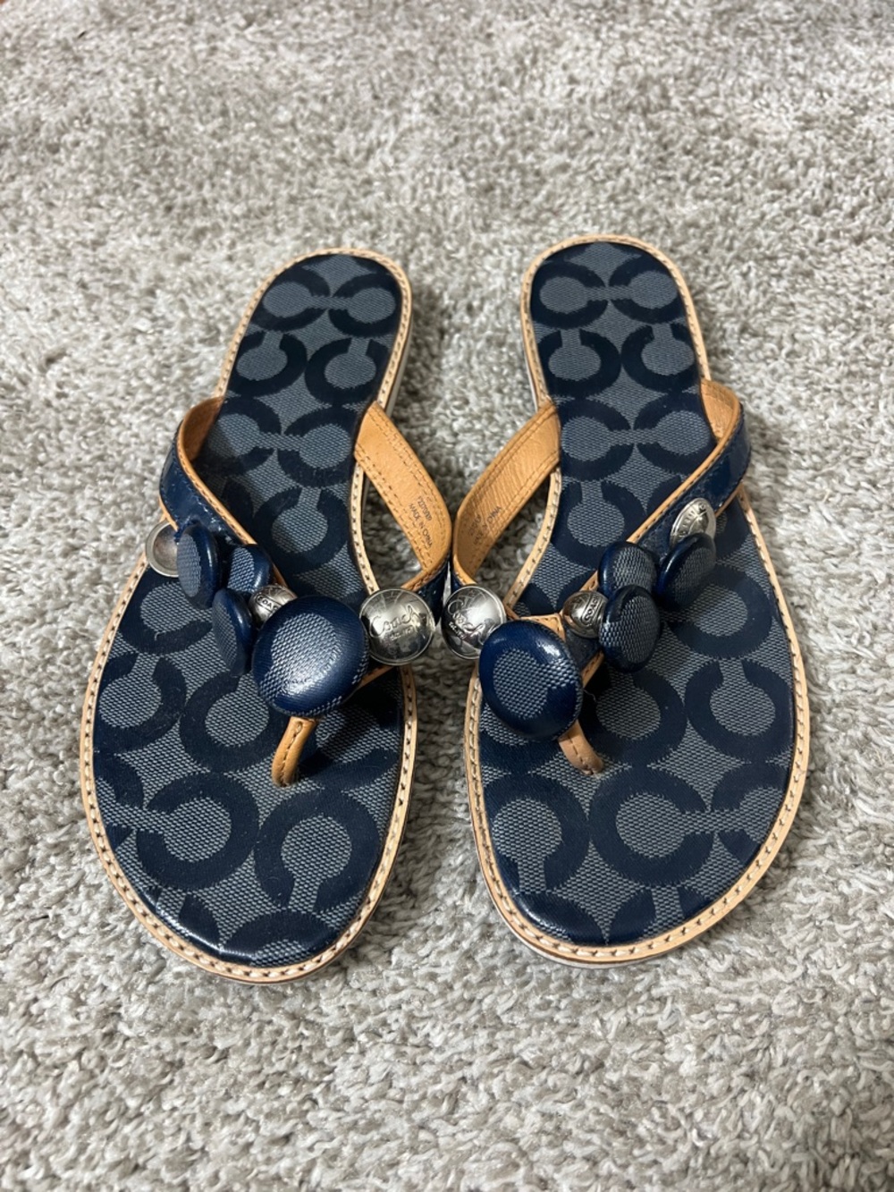Blue Coach Sandals